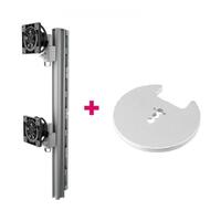 Atdec AWMS-2-LTHT75 Heavy Duty Dual Mount + 750mm Post / 18kg (40lb) Flat Screens, 12kg (26.5lb) Curved Screens + Grommet Clamp Desk Fixing, Silver