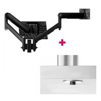 Atdec AWMS-2-ND13 Notebook-Monitor Combo Mount + 135mm Post / 9kg (20lb) Flat Screens, 6kg (13.5lb) Curved Screens + Bolt-Through Desk Fixing, Black