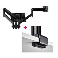 Atdec AWMS-2-ND13 Notebook-Monitor Combo Mount + 135mm Post / 9kg (20lb) Flat Screens, 6kg (13.5lb) Curved Screens + C Clamp Desk Fixing, Black
