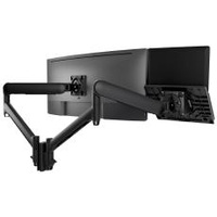 Atdec AWMS-2-ND13 Notebook-Monitor Combo Mount + 135mm Post / 9kg (20lb) Flat Screens, 6kg (13.5lb) Curved Screens + F Clamp Desk Fixing, Black