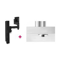 Atdec AWMS-4640 Single 18&quot; Monitor Arm on 15.7&quot; Post and Bolt-Through Desk Fixing, Black