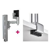Atdec AWMS-4640 Single 460mm Monitor Arm + 400mm Post / 12kg (26.5lb) Flat Screen, 10kg (22lb) Curved Screen + C Clamp Desk Fixing, Silver