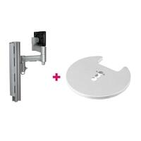Atdec AWMS-4640 Single 460mm Monitor Arm + 400mm Post / 12kg (26.5lb) Flat Screen, 10kg (22lb) Curved Screen + Grommet Clamp Desk Fixing, Silver