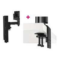 Atdec AWMS-4640 Single 460mm Monitor Arm + 400mm Post / 12kg (26.5lb) Flat Screen, 10kg (22lb) Curved Screen + Heavy-Duty F Clamp Desk Fixing, Black