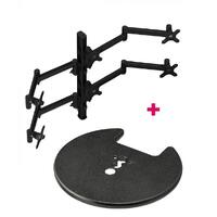 Atdec AWMS-6-13717 Hex Monitor Mount + 750mm Post / 12kg (26.5lb) Flat Screens, 10kg (22lb) Curved Screens + Grommet Clamp Desk Fixing, Black