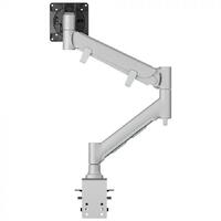 ATDEC FORTIS Heavy Duty Dynamic Monitor Arm. F-Clamp Desk Fixing. Min. Load 6kg. Max Load 16kg. Up to 49&quot; screens. Silver