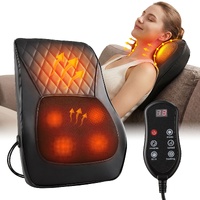 Livemor Back Massager with Heat and Traction, Neck and Shoulder Massage Pillow, Ergonomic Backrest for Office Chair & Sofa, Lumbar Support Cushion wit