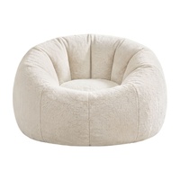 Artiss Bean Bag Chair Cover (No Filler) Soft Faux Fur Beanbag Cover Large Round Stuffed Animal Storage Bean Bag Cover Washable Lazy Sofa Cover for Adu