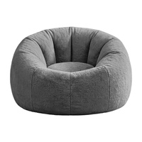 Artiss Bean Bag Chair Cover (No Filler) Soft Faux Fur Beanbag Cover Large Round Stuffed Animal Storage Bean Bag Cover Washable Lazy Sofa Cover for Adu
