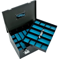 Built Boards Black Galvanised Powder Coated Heavy Duty Tool Box Two Tray