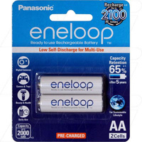 Panasonic BK-3MCCE 1.2V 2000mAh Eneloop Rechargeable AA NiMH Battery Japan 2PK