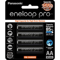 Panasonic Eneloop PRO 2550mAh AA Pre-Charged Rechargeable Batteries 4Pack