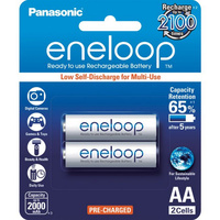 2 Pack AA Eneloop Batteries Rechargeable LSD Panasonic