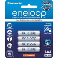 Panasonic 4 Pack AAA Eneloop Batteries Rechargeable LSD