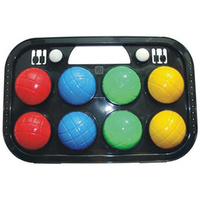Orbit 8 brightly-coloured Bocce Ball Set In Case for beginners 2-4 players