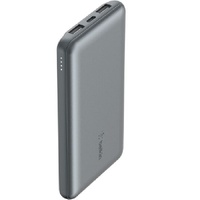 Belkin BoostCharge 10k mAh Power Bank (Triple-Port) + USB-C to USB-A Cable - Space Grey (BPB011btGY), 2xUSB-A (12W), 1xUSB-C (15W), 2 Years Warranty
