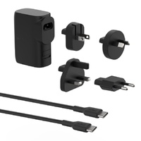 Belkin BoostCharge Hybrid PD 3.0 PPS 25W Dual Wall Charger + Power Bank 5K + Travel Adapter Kit - Black (BPZ003bt1MBK-B6), 2 Years Warranty