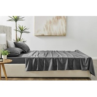 Brosa 500TC Sateen Cotton Bed Sheet Set Charcoal Bed Size King Single