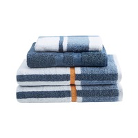 Brosa 4 Piece 100% Cotton Towel Set (Blue Gingham)