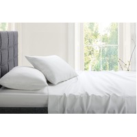 Brosa 1200TC Cotton Rich Bed Sheet Set (White, Queen)