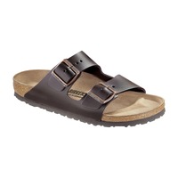 Birkenstock Unisex Arizona Natural Leather Sandals (Dark Brown, Size 36 EU)
