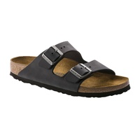 Birkenstock Arizona Oiled Leather Regular Fit Sandal (Black, Size 43 EU)