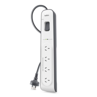 Belkin 4 Way Outlet Surge Plus Power Protector Board with 2m Cord Cable 525J