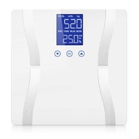 Glass LCD Digital Body Fat Scale Bathroom Electronic Gym Water Weighing Scales White