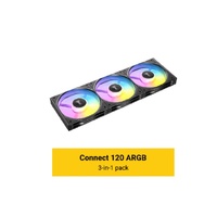 Antec Connect C120 ARGB Black Performance 120mm 4-pin PWM | LED: 3-pin  Vibration Absorbing and Anti-Noise Pads Easy Assemble 3pack Case Fans