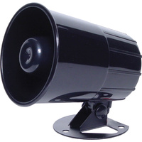 Redback 8Ohm 15W PVC Black Weatherproof Horn Speaker 100mm Diameter mount bracket