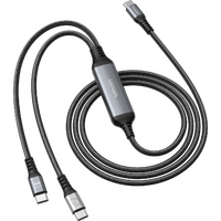 Comsol 2m Black USB-C to 2 x USB-C Dual Charge Cable 100W