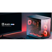 Antec C5 ARGB ATX, mATX Seamless Edge to Edge, Black, 270 degrees, 7x ARGB + PWM Controller, 4090 Back Connect, USB-C, Dual Chamber Gaming Case