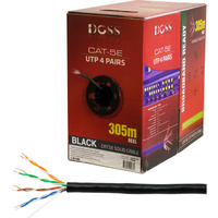 Doss 305M CAT5E Solid Cable Black Sold As 305M Roll Only