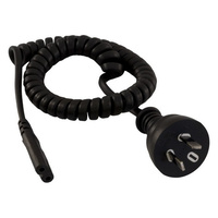DOSS 10A Curly Fig 8 Mains IEC-C7 Appliance Power Cord 2Pin Plug & Socket 2m 