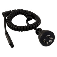 Doss 10A Curly Fig 8 Mains 2M Lead IEC-C7 Appliance Plug with socket Power Cord