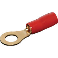 Rohs 4G 9mm Ring Crimp Connector Red with gold plated finish