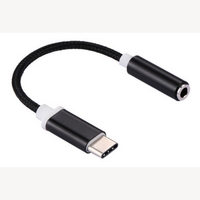 Daichi USB-C to 3.5mm Quad Audio Adapter Cable Stereo & Mic Compatible  0.1m BLK