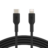 Belkin BoostCharge Lightning to USB-C Cable (1M) - Black (CAA003bt1MBK),3A/18W,480Mbps, 25K+ Bends, Apple iPhone/iPad, MFI-Certified, 2 Years Warranty