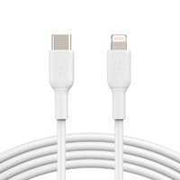 Belkin BoostCharge Lightning to USB-C Cable (1M) - White (CAA003bt1MWH), 3A/18W,480Mbps,25K+ Bends, Apple iPhone/iPad, MFi-Certified, 2 Years Warranty