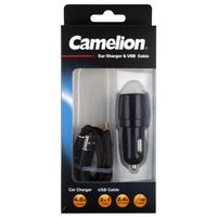 Camelion 12V DC Dual USB Car Charger 4.8A & 3in1 Micro Type C Lightning Cable