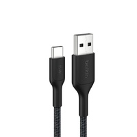 Belkin BoostCharge Pro Braided USB-C to USB-A Cable (1M) - Black (CAB022fq1MBK), 3A/15W, 480Mbps, 350K+ Bends, Apple,USB-IF Certified,2 Years Warranty