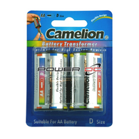 Camelion AA D Size Battery Adaptor Transformer Optimal for High Energy Devices