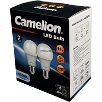 Camelion  11W LED Light Globe E27 Edison Screw 6500K Daylight 1050lm 240V 2 Pk