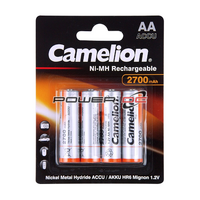 Camelion Ni-MH AA 2700mAh Multi-Purpose Cylindrical Rechargeable Batteries 4 PK