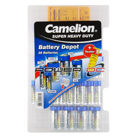 Camelion Super Heavy Duty AA AAA C D 9V Battery Family Bulk 28 Batteries Pack