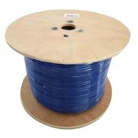 8Ware 350m CAT6A Cable Roll Blue Bare Solid Copper Twisted Core PVC Jacket >305m wooden reel