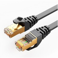 8Ware CAT7 Cable 0.5m (50cm) - Black Color RJ45 Ethernet Network LAN UTP Patch Cord Snagless Flat cable