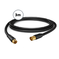 Sansai CB-2030 Male RF to F-type Connector Plug 75 Ohm TV Flylead in 3M Black