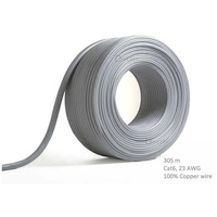 Network Cable Cat6 305m Roll Un-shielded twisted pair UTP 23AWG PVC solid pure 0.56mm copper wire Grey