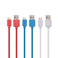 Laser Multicolor Portable 2m Micro USB to USB Cable Red Blue & White 3 Pack